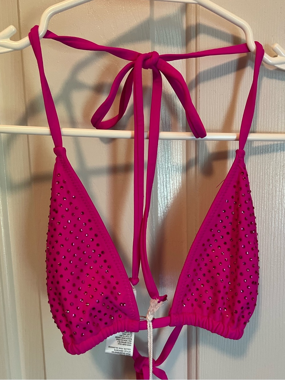 Good American Rhinestone Triangle Bikini Top